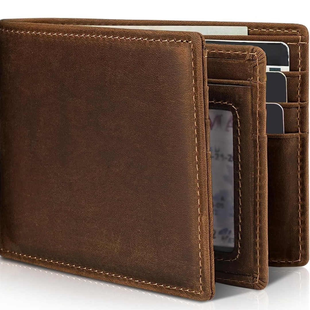 RFID Blocking Wallet, Card Holder Wallet with 13 Card Slots and ID Window