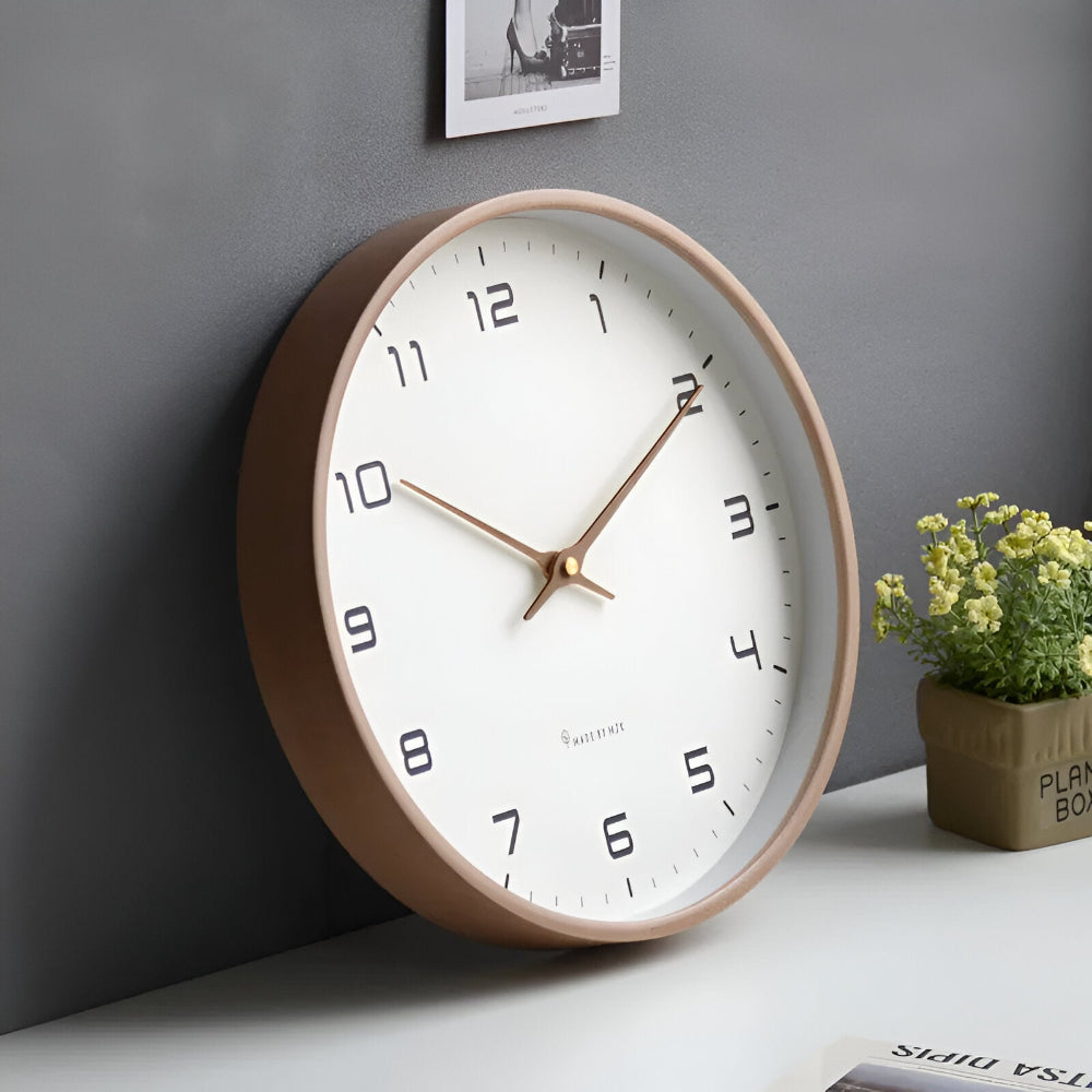 Analog Clock for Wall, Wooden Wall Clock Silent Non Ticking