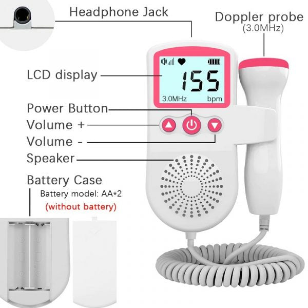 Fetal Doppler for Pregnancy, Baby Heart Monitor for Home – image 7