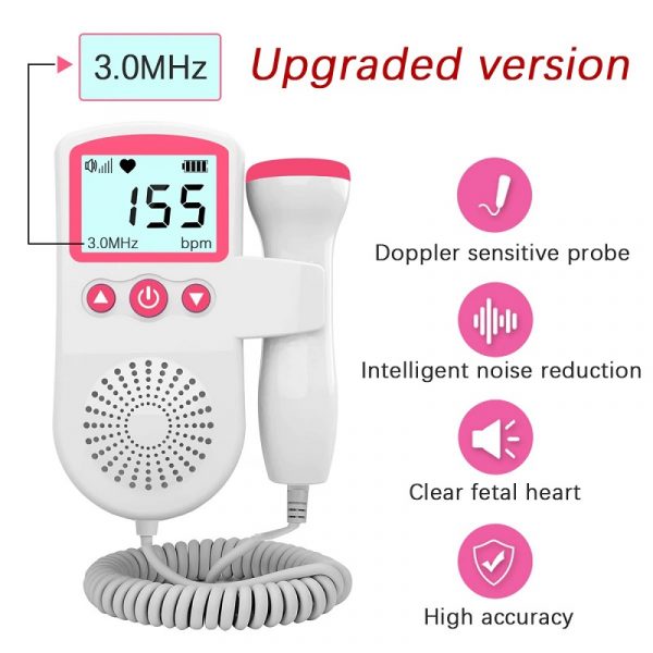 Fetal Doppler for Pregnancy, Handheld Baby Doppler with LCD Display – image 8