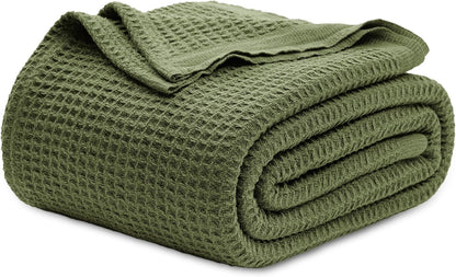 Cotton Throw Blanket, Waffle Weave King Size Blanket for All Seasons – image 31