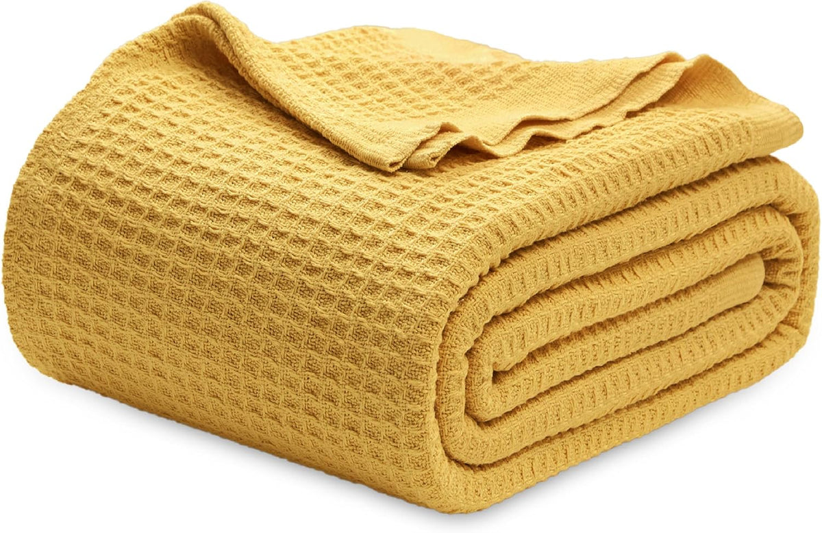 Cotton Throw Blanket, Waffle Weave King Size Blanket for All Seasons – image 41