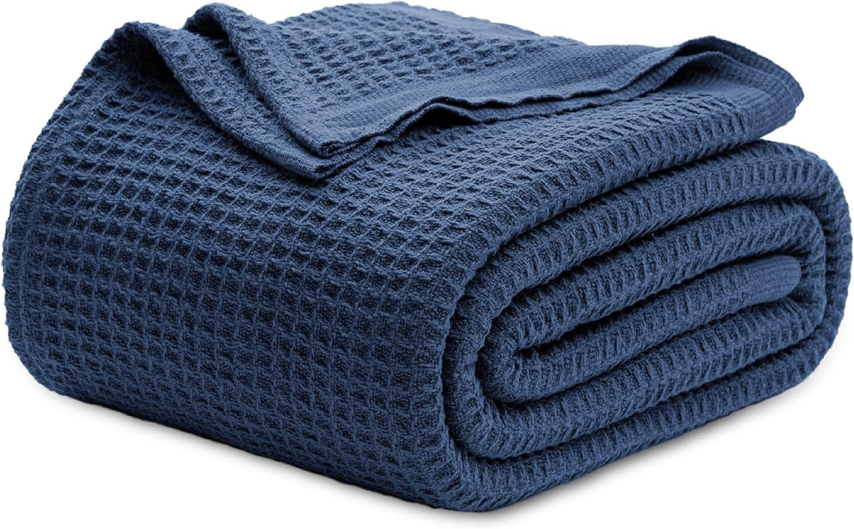 Cotton Throw Blanket, Waffle Weave King Size Blanket for All Seasons – image 27