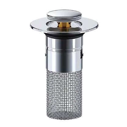 Pop Up Drain Stopper, Bathroom Sink Drain Stopper with Odor Blocking Filter