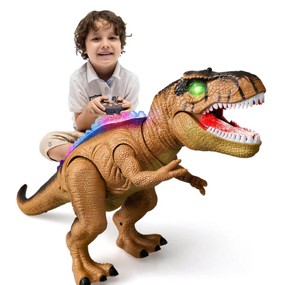 Remote Control Dinosaur Toy, Walking Robot Dinosaur with Sound and LED Lights, Rechargeable RC Toy Dinosaur for Kids