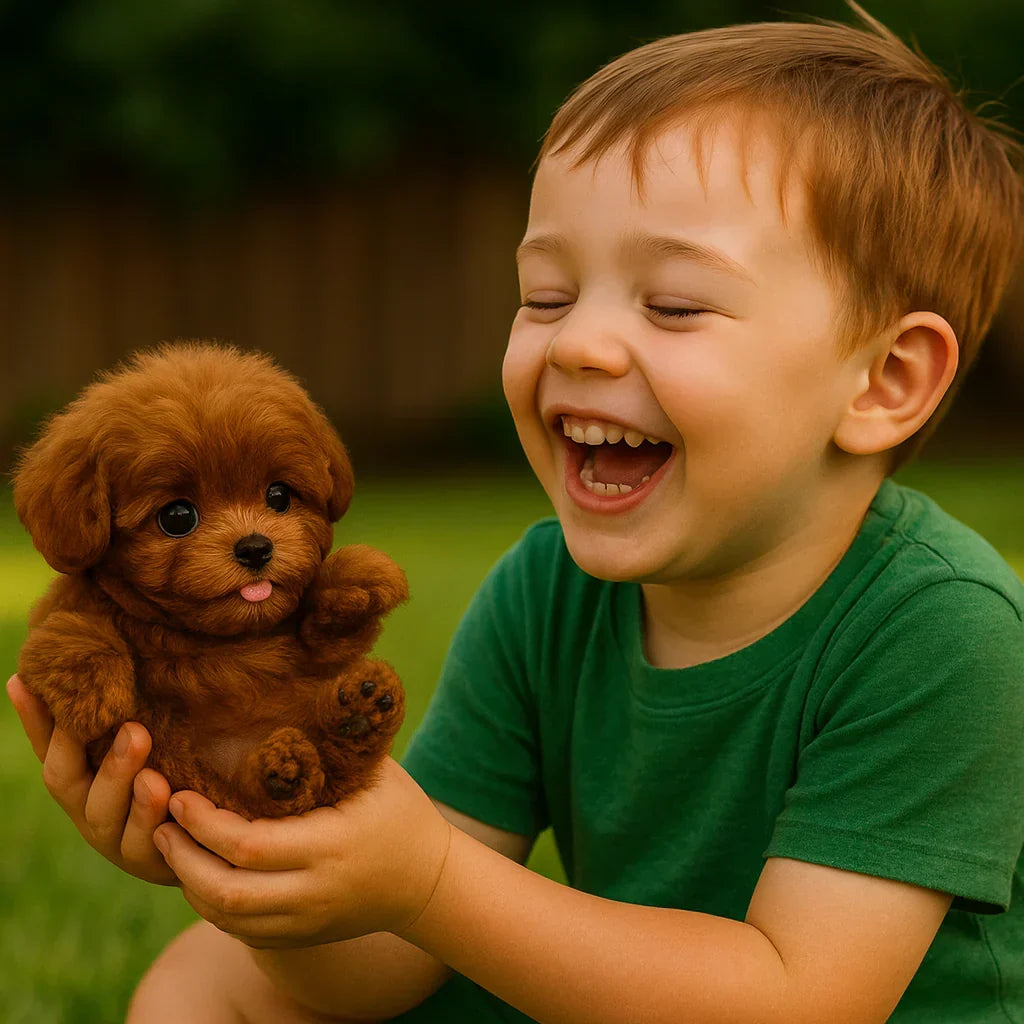 Interactive Toy Dog, Realistic Plush Toy Puppy with Sound and Movement