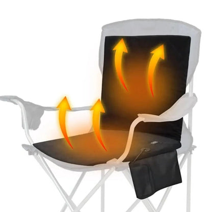 Heated Stadium Seat Cushion, Folding Camping Seat with USB Heating, Bleacher Seat Pad with Power Bank Pocket