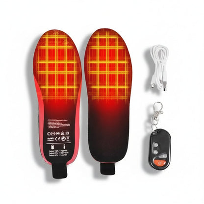Heated Shoe Insoles with Wireless Remote Control, Rechargeable Heated Insoles with USB Charging, Feet Warmers for Winter
