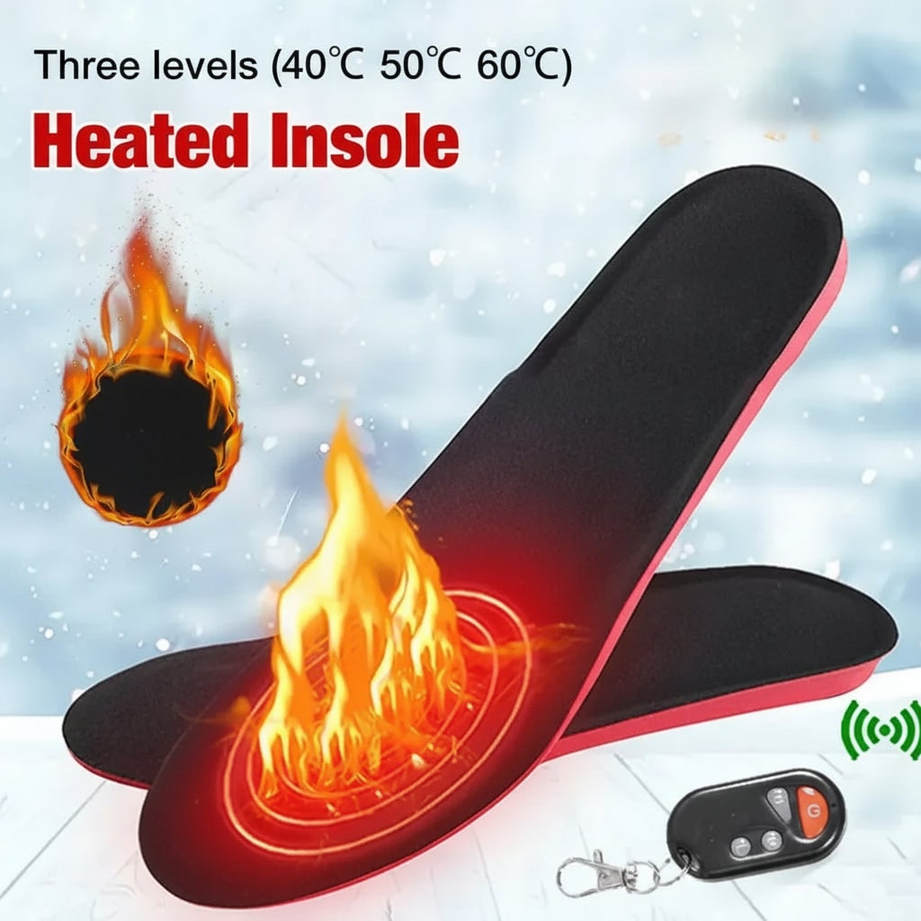 Heated Shoe Insoles with Wireless Remote Control, Rechargeable Heated Insoles with USB Charging