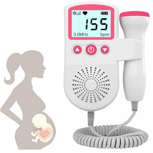 Fetal Doppler for Pregnancy, Handheld Baby Doppler with LCD Display, Fetal Heart Doppler, Baby Heart Monitor for Home
