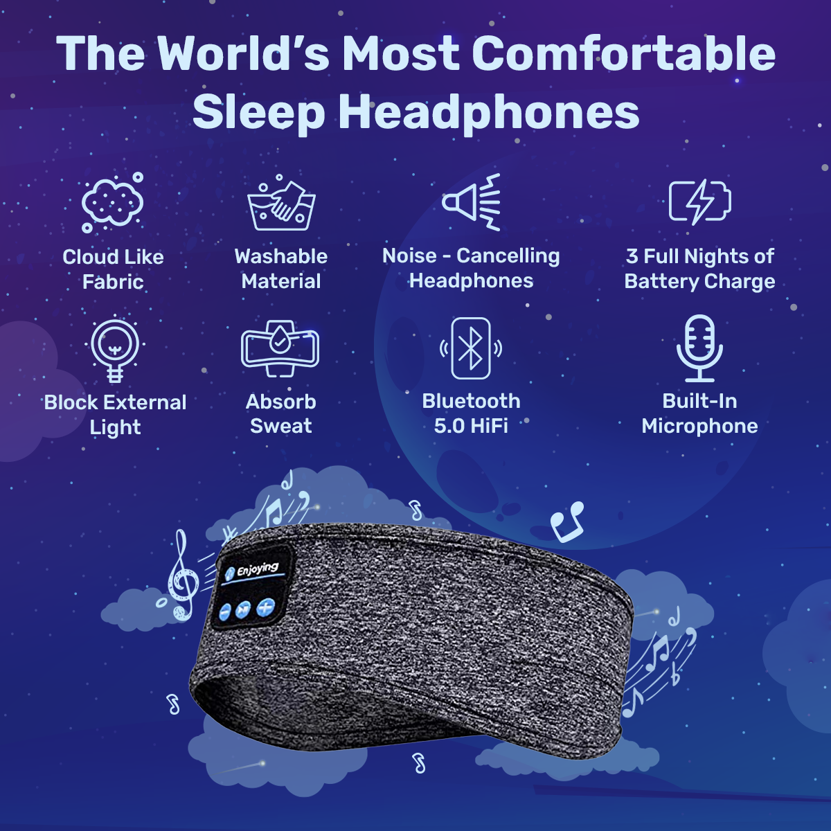 Wireless Headphones for Sleeping, Comfortable Sleeping Headset – image 4