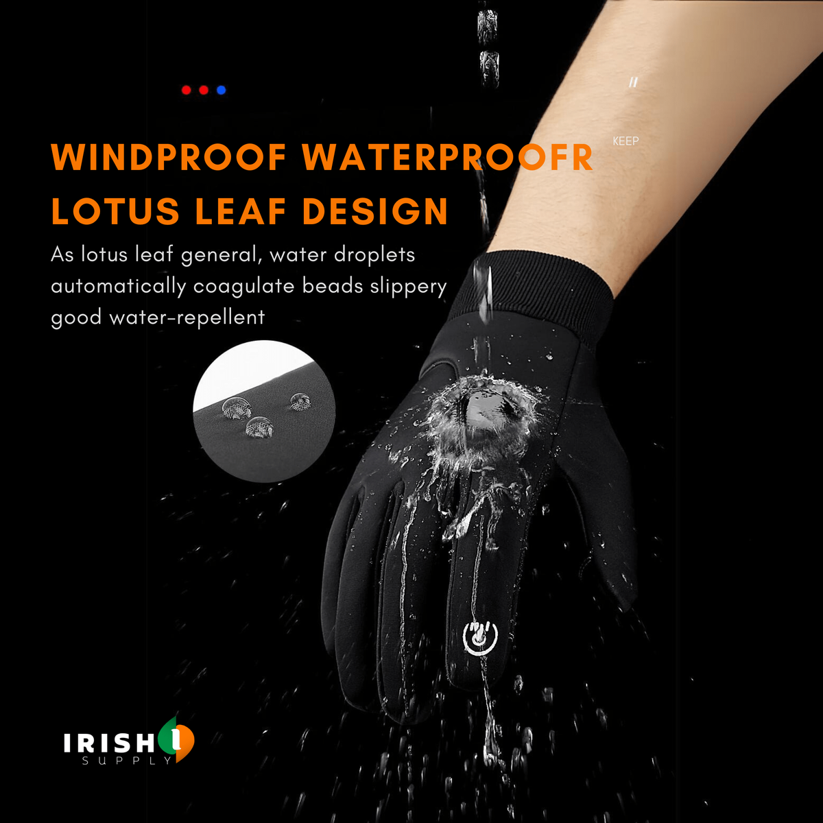 Waterproof Winter Gloves with Touchscreen Fingers, Warm Gloves with Anti Slip Palm
