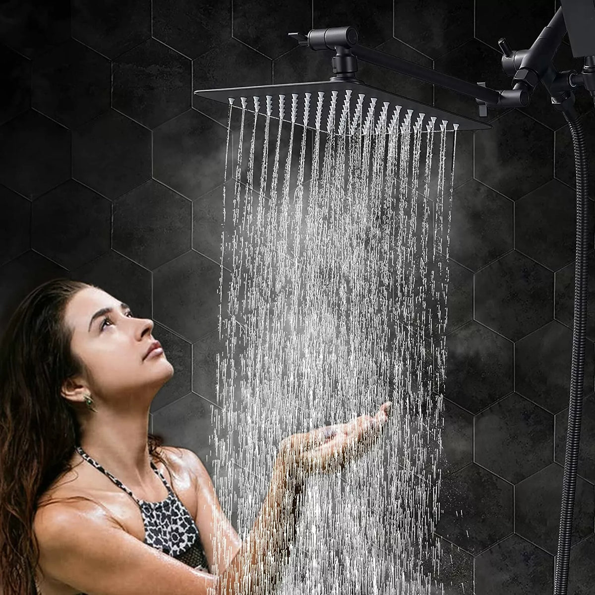 Rain Shower Head 8 Inch, High Pressure Shower Head with Handheld – image 4