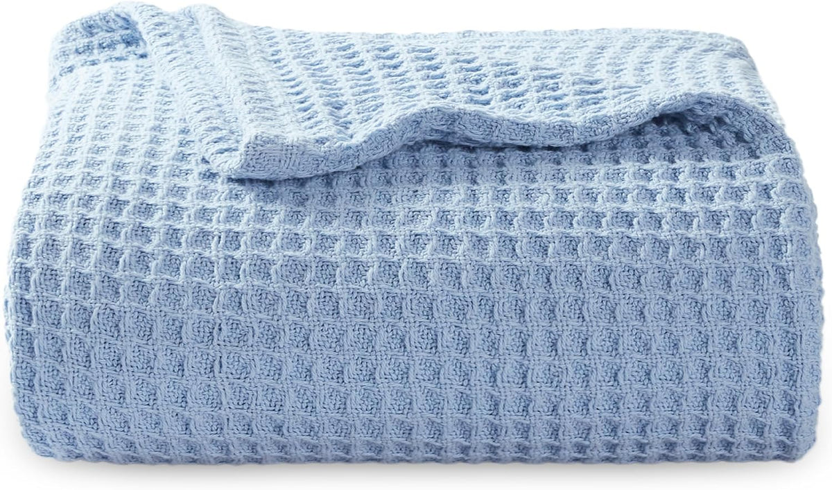 Cotton Throw Blanket, Waffle Weave King Size Blanket for All Seasons – image 25