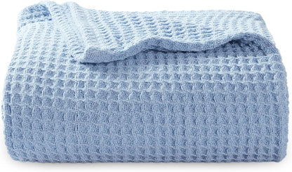 Cotton Throw Blanket, Waffle Weave King Size Blanket for All Seasons – image 25