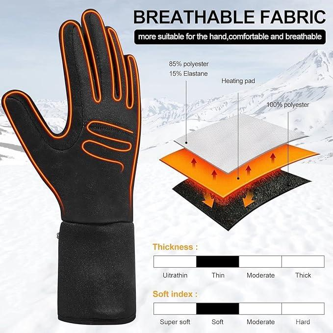 Rechargeable Heated Gloves, Winter Gloves with 3 Heat Levels and Touchscreen
