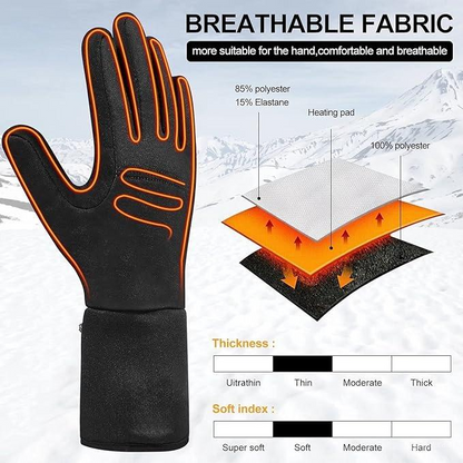 Rechargeable Heated Gloves, Winter Gloves with 3 Heat Levels and Touchscreen