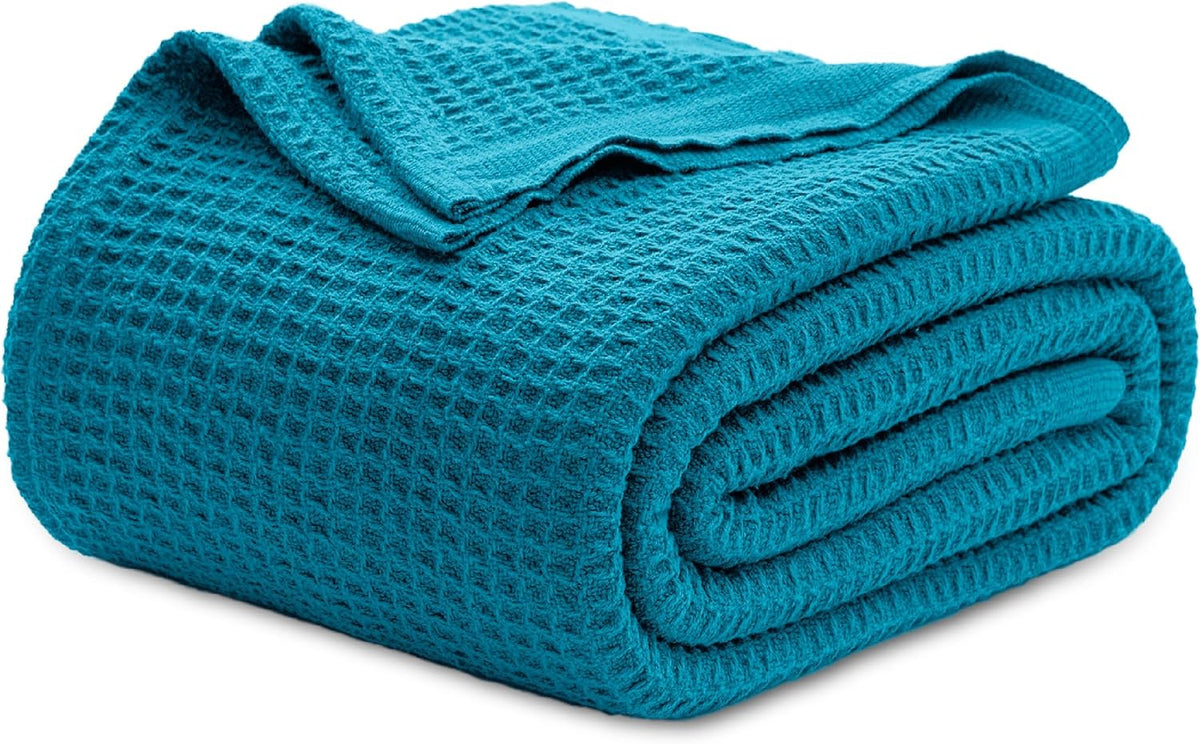 Cotton Throw Blanket, Waffle Weave King Size Blanket for All Seasons – image 21