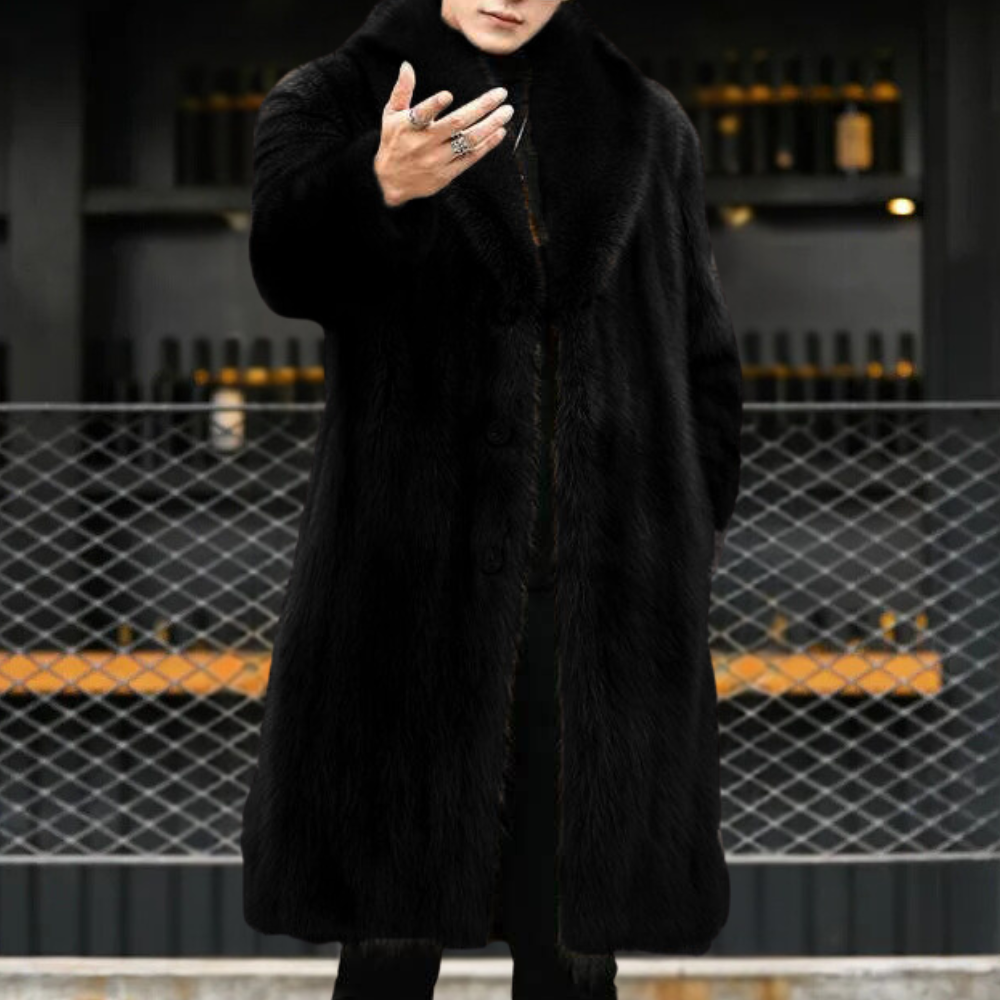 Warm Mens Jacket for Business, Button Closure Mens Overcoat for Winter – image 5