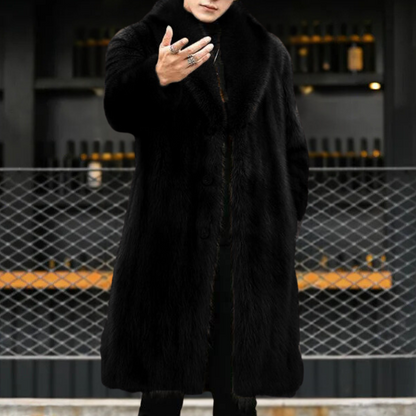 Warm Mens Jacket for Business, Button Closure Mens Overcoat for Winter – image 5