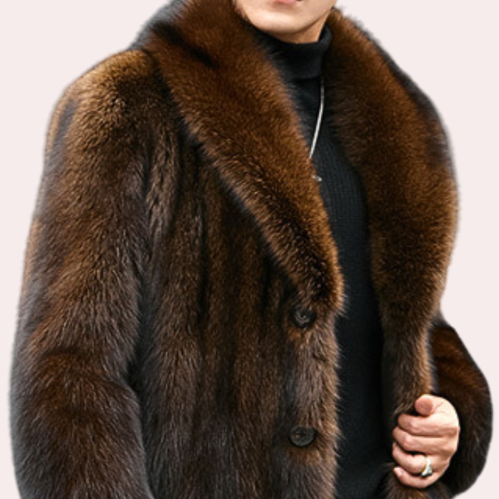 Warm Mens Jacket for Business, Button Closure Mens Overcoat for Winter