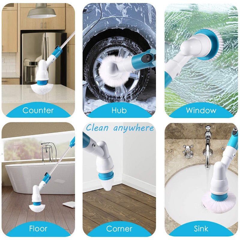 Electric Spin Scrubber, Cordless Power Scrubber with Adjustable Handle