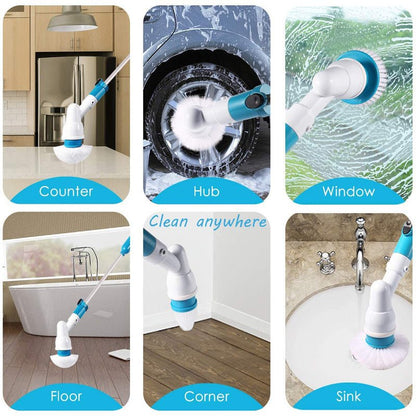 Electric Spin Scrubber, Cordless Power Scrubber with Adjustable Handle