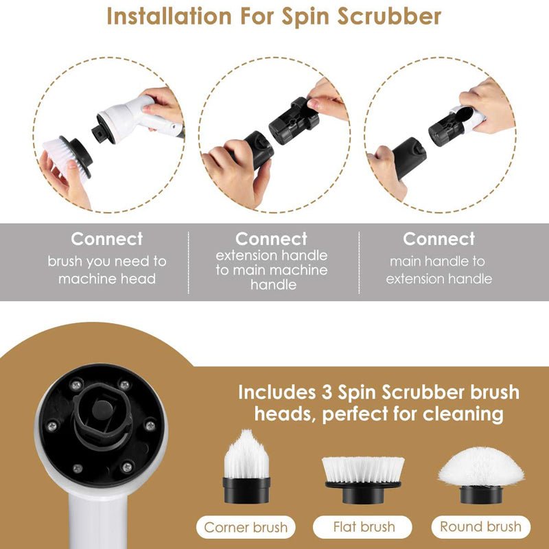 Electric Spin Scrubber, Tub Scrubber for Bathroom Floor and Tile – image 5