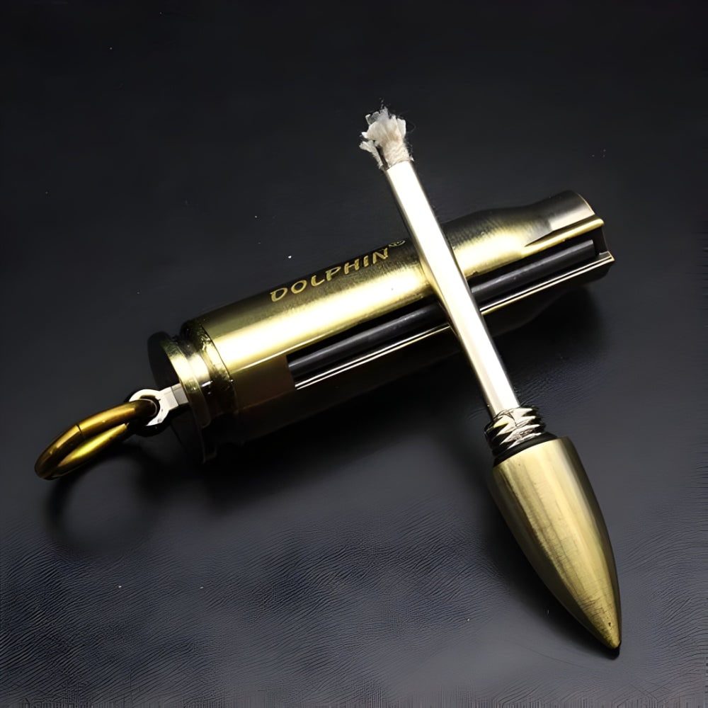Camping Lighter, Refillable Lighter Keychain, Permanent Match Fire Starter, Camping Gear and Outdoor Gear Gift for Men